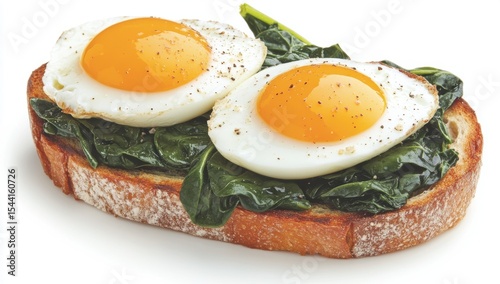 Scrumptious Fried Eggs with Spinach Toast