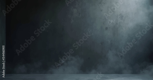 Dark and moody grunge interior with swirling smoke and ominous light, creating a mysterious night time atmosphere