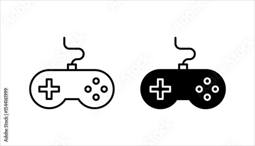 Gaming controller icon set. Silhouette style. Game console. Joystick icon collections. Gamepad icon set. Video game controller, joystick, console icon. Vector Illustration. Vector Graphic. EPS 10
