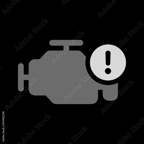 Filled Engine Warning Icon