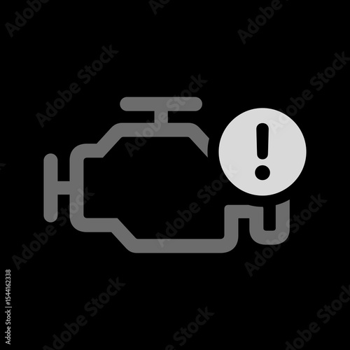 Outlined Engine Warning Icon