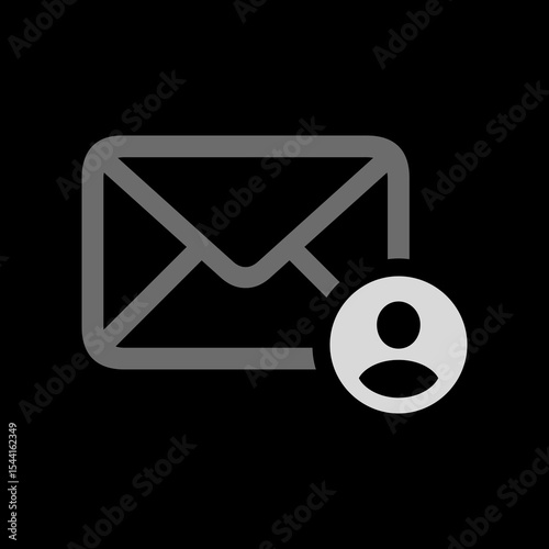 Outlined Envelope with Person Icon