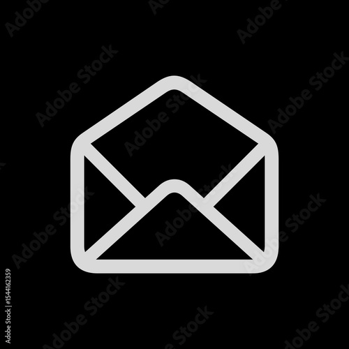 Outlined Open Envelope Icon