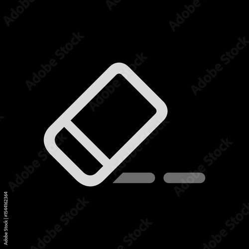 Outlined Eraser with Dashed Line Icon