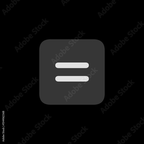 Filled Square Equal Sign Icon