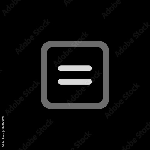 Outlined Square Equal Sign Icon