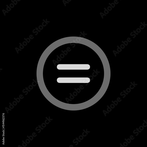 Outlined Circle Equal Sign Icon