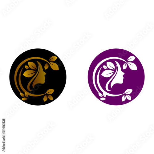 Beauty logo icon. Beautiful girl vector illustration