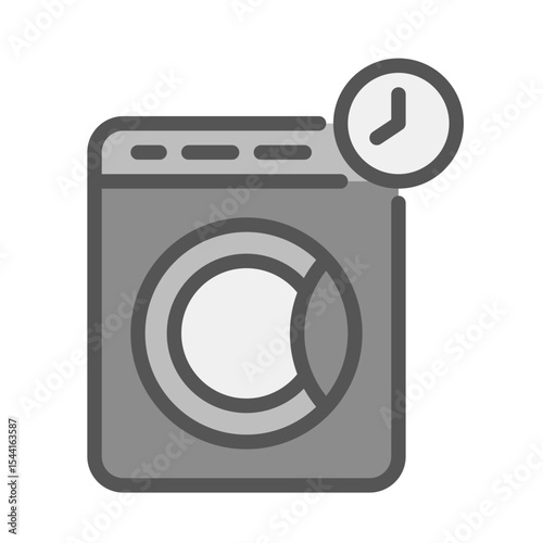 washing machine filled outline icon. laundry color line illustration.