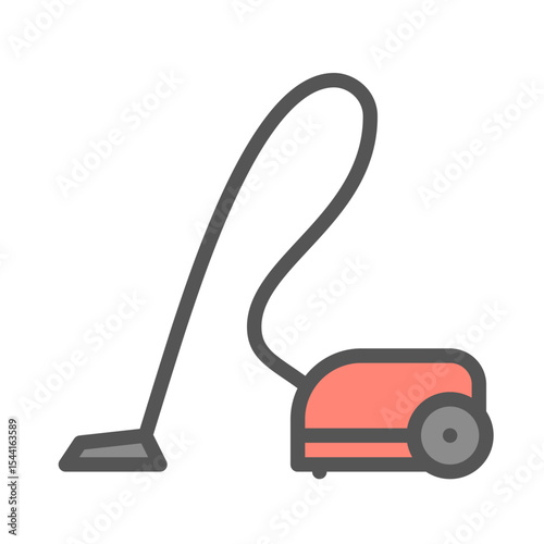 vacuum cleaner filled outline icon. vacuum cleaner color line illustration.