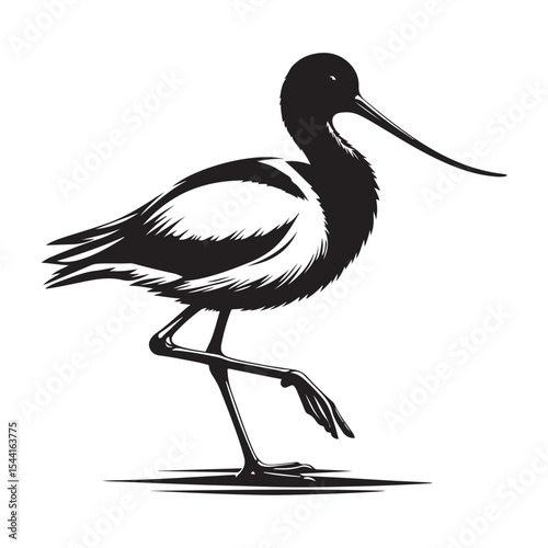 silhouette of a stork