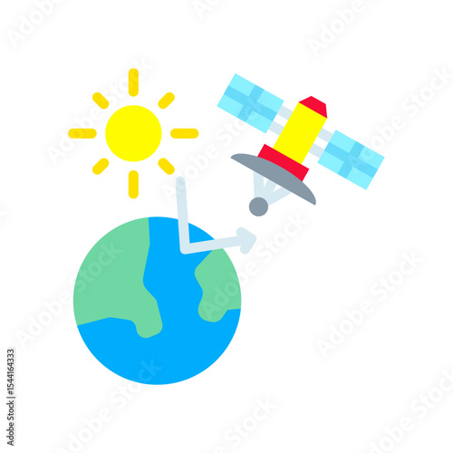 Remote Sensing flat color icon