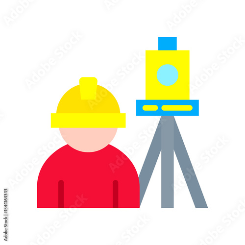 Land Survey flat color icon