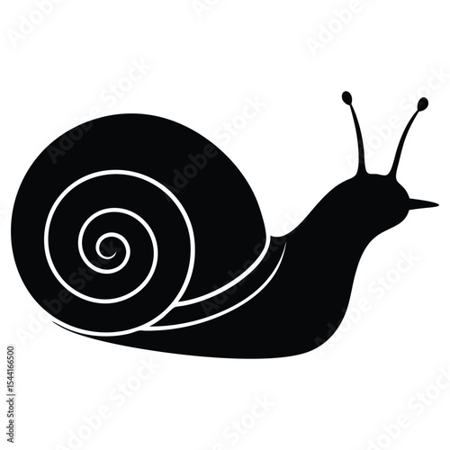 Simple black snail icon design illustration