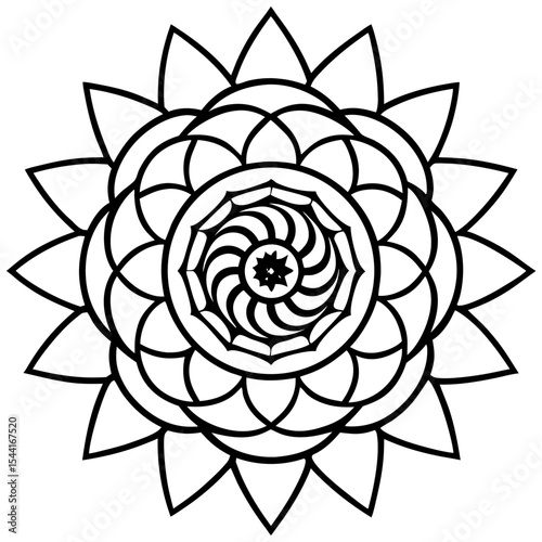 Spiral Mandala on White Background