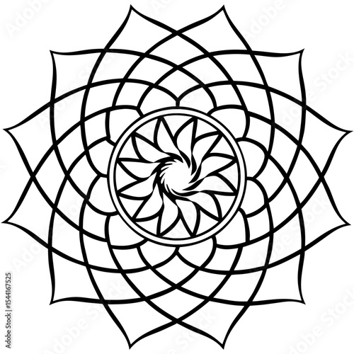 Spiral Mandala on White Background