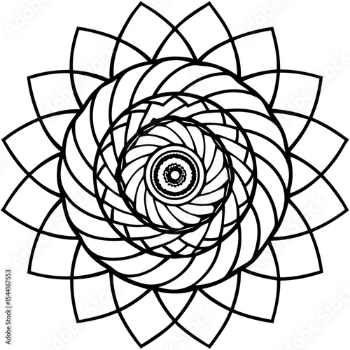 Spiral Mandala on White Background
