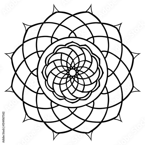 Spiral Mandala on White Background