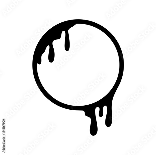 Dripping Circle Frame Vector Illustration