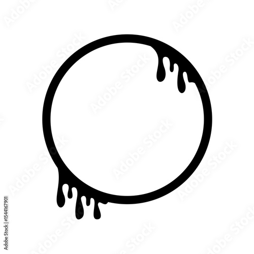 Dripping Circle Frame Vector Illustration