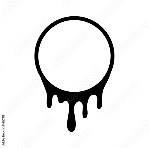 Dripping Circle Frame Vector Illustration