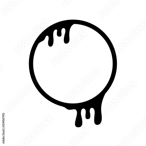Dripping Circle Frame Vector Illustration