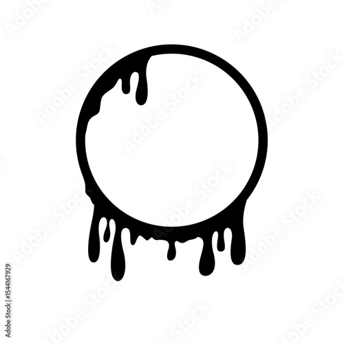 Dripping Circle Frame Vector Illustration