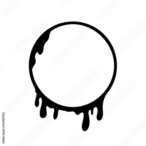 Dripping Circle Frame Vector Illustration