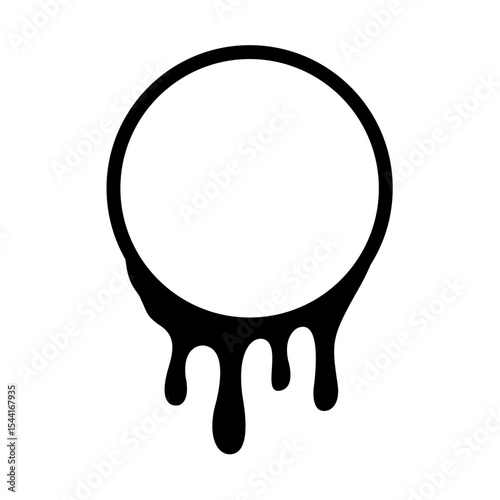 Dripping Circle Frame Vector Illustration