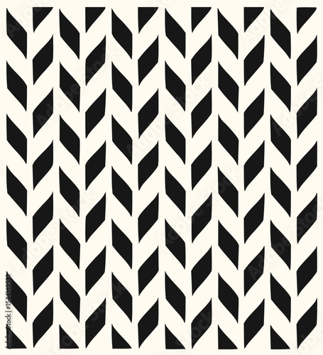Minimilist black and white seamless pattern featuring interlocking u shaped lines creating a woven like appearance effect vector