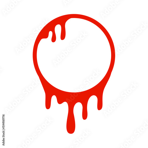 Red Dripping Circle Frame Illustration