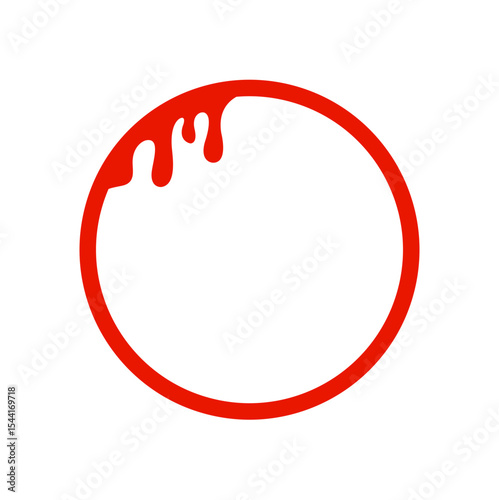 Red Dripping Circle Frame Illustration