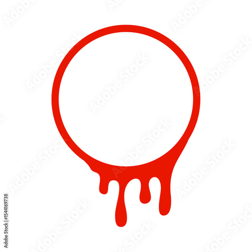 Red Dripping Circle Frame Illustration
