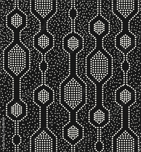 Minimilist a chaotic arrangement of white outlined letters scattered across a black background in a random pattern vector