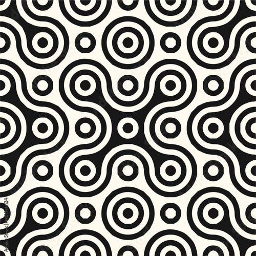 Minimilist abstract floral pattern with dense arrangement of white petal like shapes on a black background design element vector