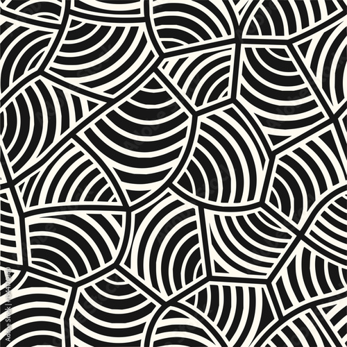 Minimilist monochrome floral pattern featuring stylized flowers and flowing vines in a dense arrangement design vector