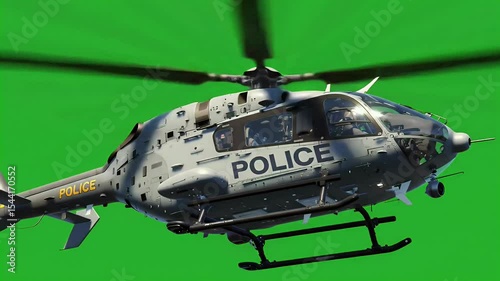 Wallpaper Mural Police helicopter flying, green screen Torontodigital.ca