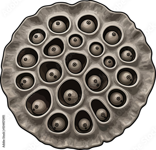 vector clip art dried Dried Water Lily Pod