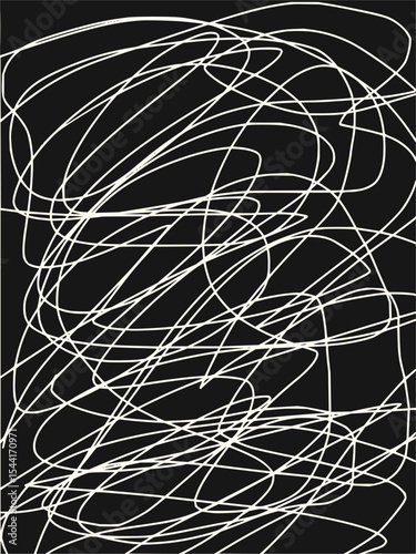 Minimilist intricate black and white dotted pattern featuring interconnected geometric shapes in a seamless design style vector