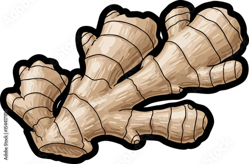 vector clip art dried Dried Ginger Root