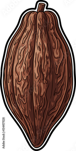vector clip art dried Dried Cacao Pod