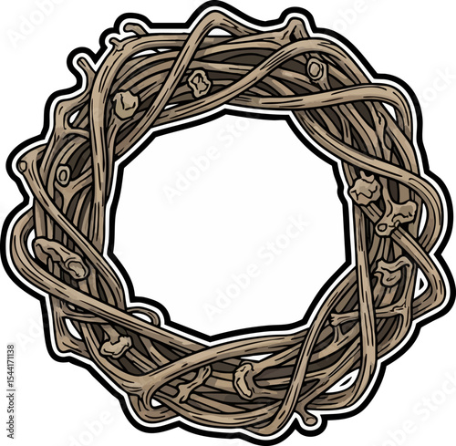 vector clip art dried Dried Grapevine Wreath