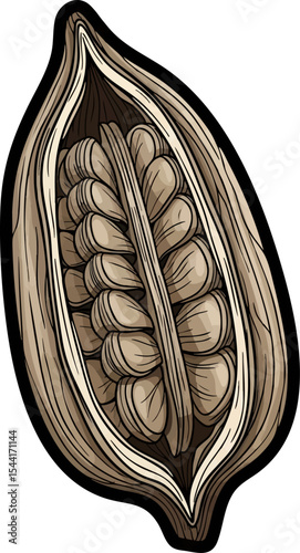 vector clip art dried Dried Lily Pod (Open)
