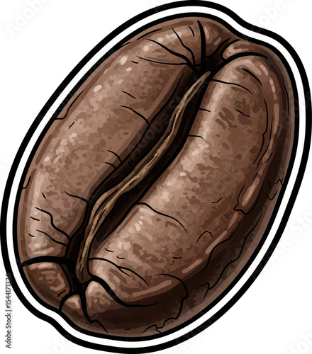 vector clip art dried A Single Dried Coffee Bean