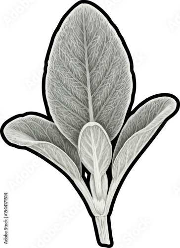 vector clip art dried Dried Lamb's Ear Leaf