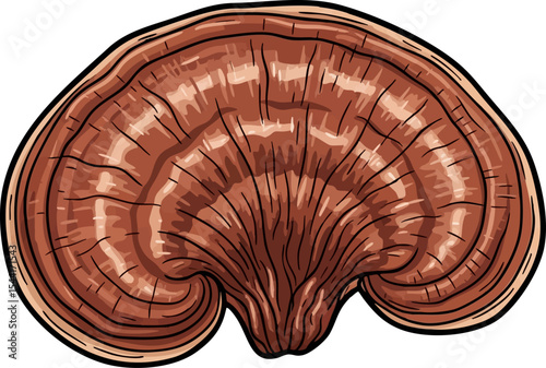vector clip art dried Dried Reishi Mushroom