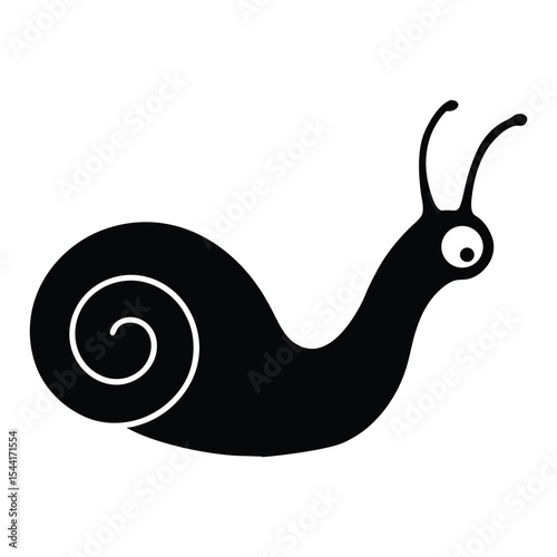 Simple black snail icon design illustration