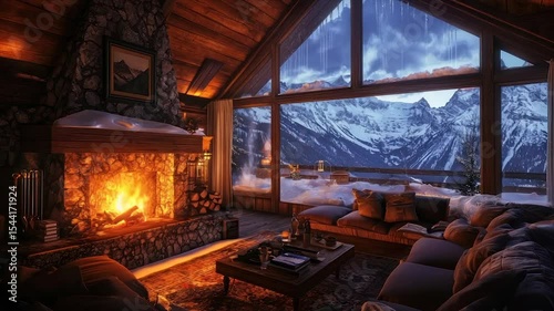 Cozy mountain cabin with fireplace & stunning snowy vista