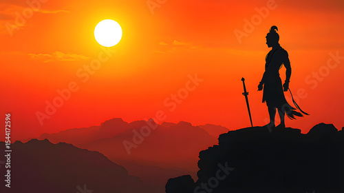 silhouette of a woman on the mountain