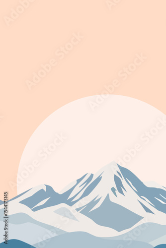 Mountain Peak, Road, Moon, Sky, Sunset, Success, Business, Mountain, Road, Mindset, Artwork, Vector